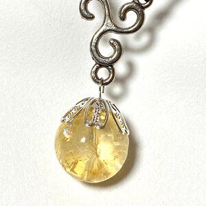 2/$20, Natural Yellow Citrine Necklace, Genuine Gemstone Cord Necklace